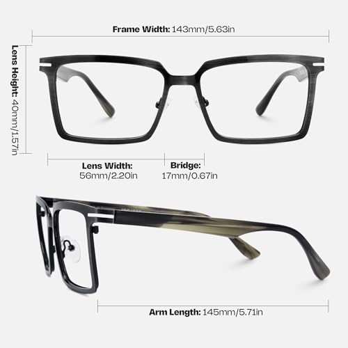 Image of Zeelool Blue Light Glasses for Men Classic Rectangle Blue Light Blocking Glasses TV Phone Computer Gaming Glasses Sharma ZJGM883077-01 Black