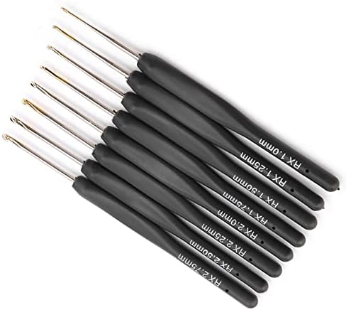 Soft Handle Crochet Hooks, Aluminum Knitting Needles Set, Ergonomic Design Hooks with Smooth Weaving, 8 Sizes 1mm to 2.75mm, Ideal for DIY Craft Mom Girlfriend — view 2