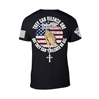 Charlie Kirk Memorial by Warrior USA T-Shirt, American Flag Design, Screen Printed in USA, 60% Cotton 40% Polyester, Black (US, Alpha, X-Large, Regular, Regular)