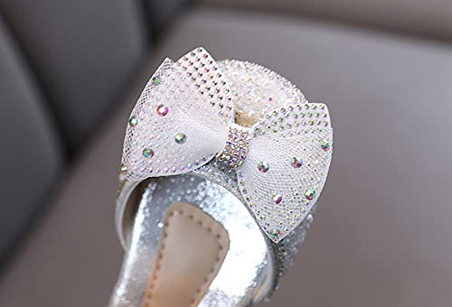 Toddler Little Kid Low Heels Dress Closed Toe Bowknot Rhinestone Flats Shoes Sandals for Girls3