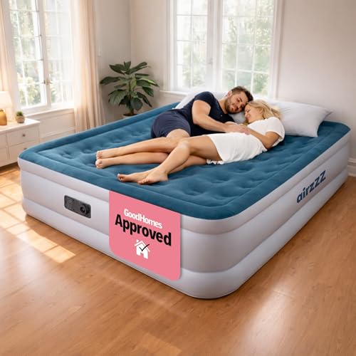 airzzZ SlumberPlus Air Bed - High Raise Flocked Non Slip Mattress - Quick Self Inflation & Deflation - Inbuilt Pump - Camping,Hiking, Caravan, Guest Bed - Comes With Carry Bag (Slumber Plus Double)
