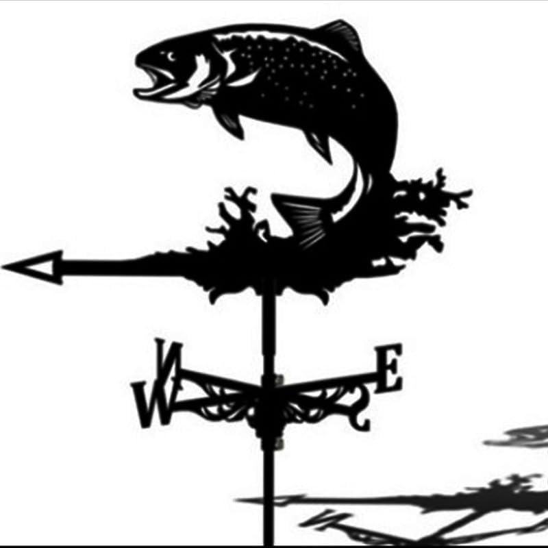 Metal Weather Vane Outdoor Garden Decoration, Handmade Iron Art Wind Direction Indicator with Directional Arrow, American Style Yard Ornament, 34cm x 68cm (Flying Eagle)