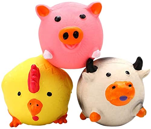 3Pcs Latex Balls Portative Small Stretchy Animal Design Colorful Latex Balls for Dogs Puppy Pet Biting Durable and Useful