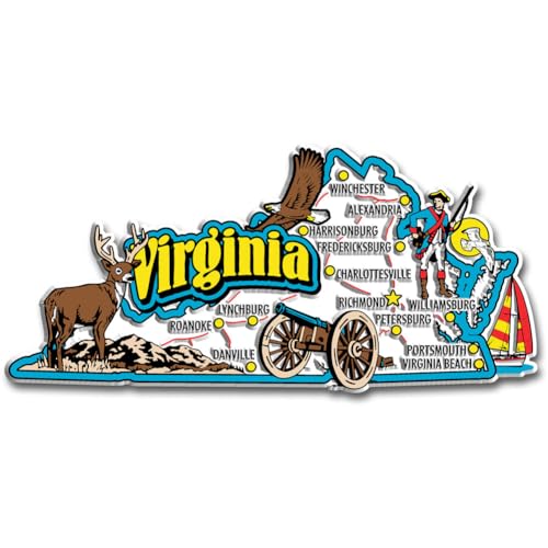 Imán estado Virginia jumbo 5.1 x 2.4 pulgadas