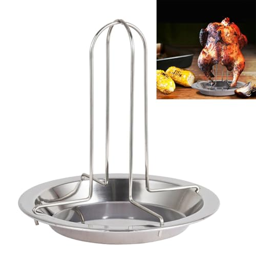 FACAIIO Grille à rôtir pour poulet avec bol pour rôtir le barbecue en acier au carbone