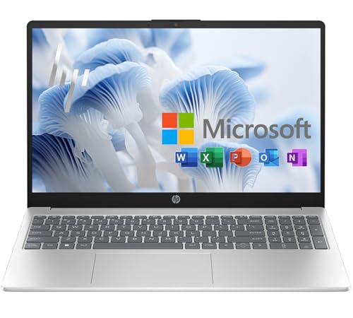 Image of HP 15.6 Inch Laptop with 1-Year Free Microsoft Office 365 | Intel Pentium N200, 4-Core CPU | 8GB RAM, 128GB SSD | Intel UHD Graphics | Full-Size Keyboard | Windows 11, Natural Silver
