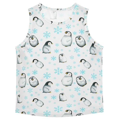 J JOYSAY Penguin Snowflake Winter Boys Tank Top Sleeveless Muscle Shirts Quick Dry Kids T-Shirts 3-15T