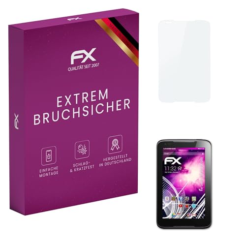 atFoliX Glasfolie kompatibel mit Lenovo Idea Tab A1000 Bildschirmfolie, 9H Hybrid-Glass FX Schutzpanzer Folie