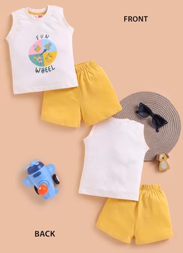 Image of LuvLap Baby Boys 100% Cotton Sleeveless Boys Tank Top & Shorts Set Pack of 3