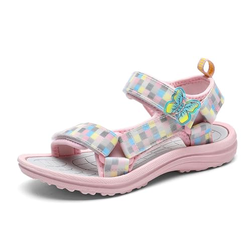Girls Sandals Kids Open-Toe Adjustable Straps Summer Outdoor Child Sport Sandals Athletic Lightweight Hiking Beach Shoes(Toddler/Little Kid/Big Kid)