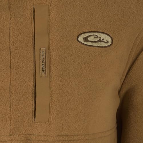 Image of Drake Waterfowl Men's Camp 2.0 Fleece Pullover | Hunting Anti-Pill Moisture Wicking 1 /4 Neck Snap Sweater with Chest Pocket