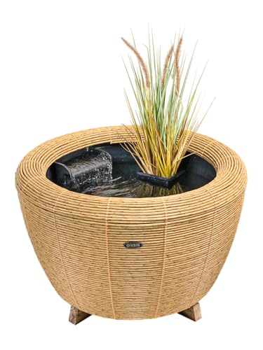 velda Orbis Mini-Teich mit Wasserfall und Pumpe, Dekoratives Wasserspiel für Innen und Außen, Naturdesign velda Orbis Mini-Teich mit Wasserfall und Pumpe, Dekoratives Wasserspiel für Innen und Außen, Naturdesign