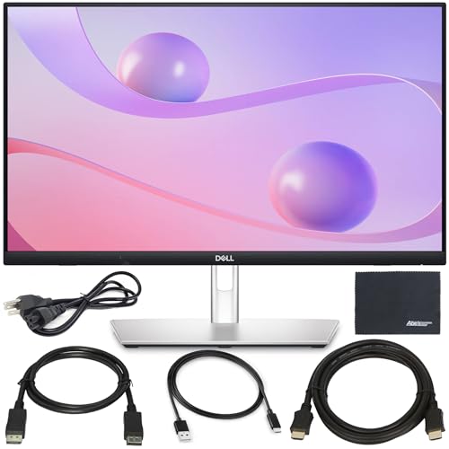 Dell 24 P2424HT 23.8' Multi-Touch Monitor W/Articulating Stand - Full HD @ 60hz + DisplayPort Cable + ZoomSpeed HDMI Cable + USB-C Cable + AOM Microfiber Cloth