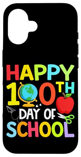 Happy 100th Day of Kindergarten Teacher Boys Girls 100 days �X�}�z�P�[�X iPhone 16 �p