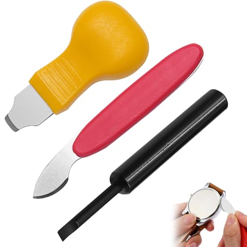 3PCS Watch Back Cover Remover Tool Kit Professional Watch Repair Tools for Opening Watch Case Backs Adjustable Pry Knife & Holder Set for Replacement & Watch Maintenance at Home