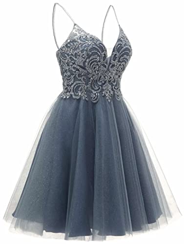 Silver Homecoming Dresses For Teens Short Homecoming Dresses 2023 Tulle Homecoming Dress Size 4 #TOP2