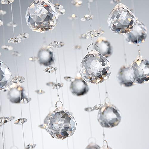 Bestier Modern Crystal Raindrop Chandelier Lighting Flush mount LED Ceiling Light Fixture Pendant Lamp for Dining Room Bathroom Bedroom Livingroom 4 GU10 LED Bulbs Required Diameter 35 cm Height 50 cm
