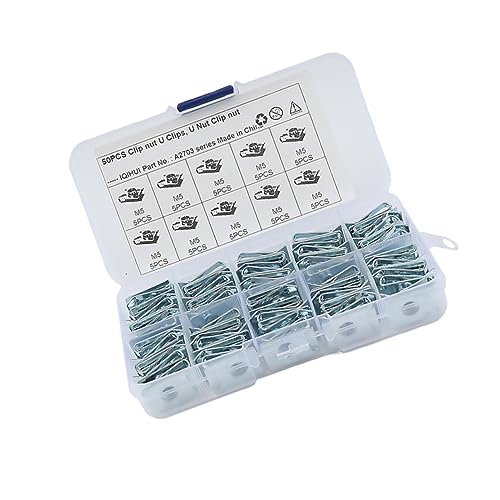 Beatifufu M5 Clip Nut Type b 50pcs Automotive Motorcycle Body Clips Self-Tapping