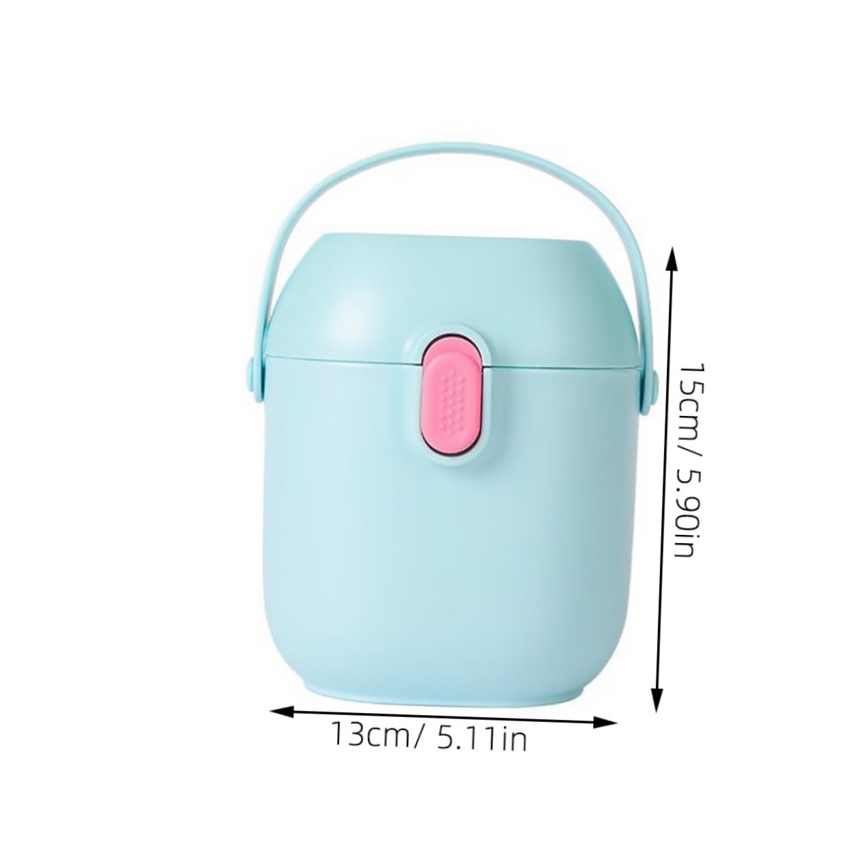 2 Set Portable Formula Dispenser with Spoon TPE PP Milk Powder Case Sealed Storage Box with Ergonomic Handle and Scraper for Accurate Feeding Blue Pink