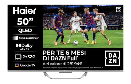 Haier QLED, 4K UHD H50Q80FUX 50'' Smart TV, Google TV, Dolby Audio, HDR 10,...