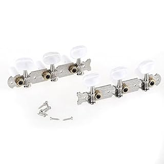 Musiclily Pro Mécaniques 3×3 pour Guitare Classique, Nickel Bouton Ovale Blanc - Les Beatles, Paul McCartney, John Lennon, RIngo Starr, George Harrison