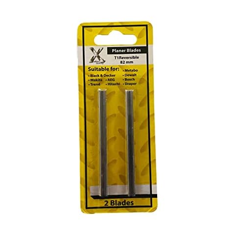 82mm Reversible Planer Blades Replaces Makita, Black & Decker, Bosch, DeWalt, Trend and Elu planers by Xcalibur Tooling (HSS - 1 Pair) Cover