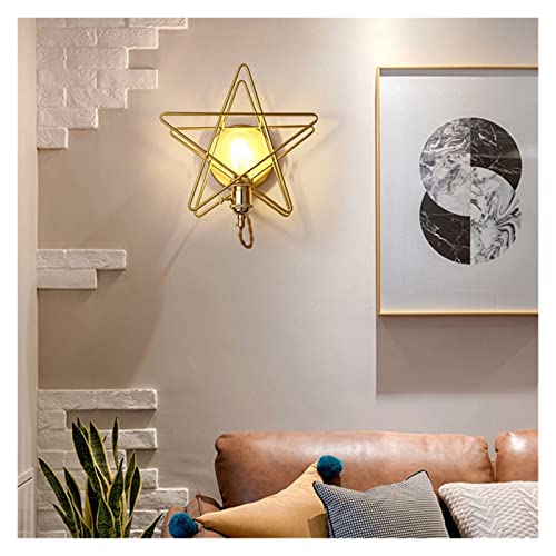 Applique murale simple et creative etoile lampe de chevet doree pour allee