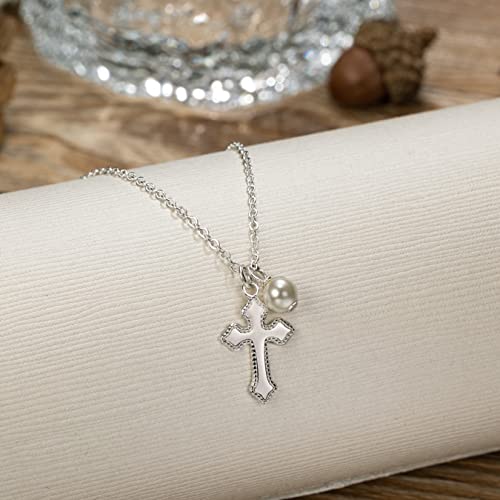 Sterling Silver Dainty Cross Necklace for Girls, Baptism Gifts for Girl, First Communion, Confirmation Gifts for Teenage Girl, Easter Jewelry Christian Birthday Gifts4