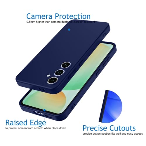 Image of Back Cover for Samsung Galaxy S24 FE 5G | Full Camera Protection | Premium Liquid Silicon Case | Flexible Bumper Case for Samsung Galaxy S24 FE 5G (Dark Blue)