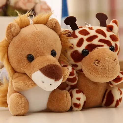 Erweicet Safari Animal Party Favors Plush Toys Jungle Stuffed Animals Set Cute Plush Animals Plush Keychains For Animal Themed Party Kindergarten Fun Teacher Student Achievement Award(12 Pcs Sitting) #TOP3