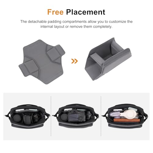 Bolso Camera MOSISO para DSLR y Mirrorless, Negro y Gris miniatura 4