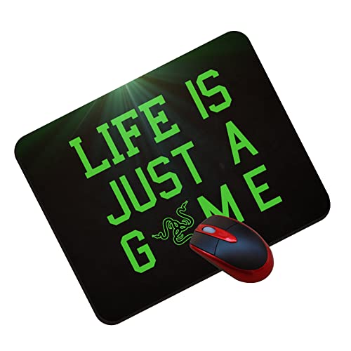 Image of My Print Shop Life is Just A Game Printed Mouse Pad for Laptop & Desktop | Non-Slip Rubber Base | Smooth Surface for Gaming & Office Use | Stylish Black Green Gamer Mouse Mat