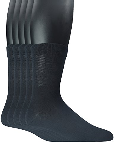 Yomandamor Men's 5 Pairs Bamboo Quarter Diabetic/Dress Socks With Seamless Toe and Non-binding