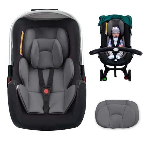 Kaseeous Thickened Carseat Head Support for Infant, Infant Car Seat Insert with Extra Headrest for Preemie to Newborn, Adjustable Baby Car Seat...