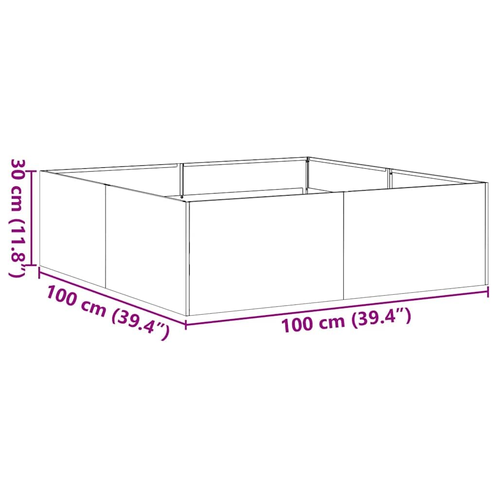vidaXL Pflanzkübel Weiß 100x100x30 cm Stahl, Pflanzschale, Garten-Garten-Pflanzkübel, Outdoor-Pflanzgefäß, Hochbeet, Pflanzgefäß, Blumenkasten