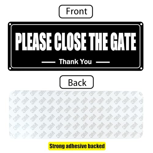 Yitla Please Close The Gate Sign Dog, 2PCS Rust Free Aluminium Please Close The Gate Dog Signs,Waterproof - Image 2