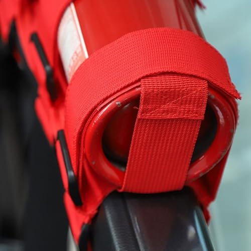 Ieron 2 Stück Auto-Überrollbügel-Feuerlöscherhalter, Verstellbarer Feuerlöscher-Befestigungsgurt, Ersatz für Jeep Wrangler, Polaris Ranger, Can-Am Maverick usw. (Schwarz + Rot)