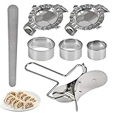 7 Pcs Dumplings Maker, Stainless Steel Pie Making Dough Press Maker Dumpling Mold Tool, Wraper Dough...