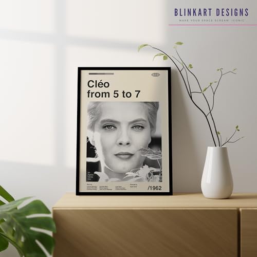 Image of BLINKART Cleo From 5To 7 Movie Poster Frame 8x12 Inch | Premium 300 GSM Paper Wall Print | Mid Century Vintage Film Artwork for Home, Bedroom, Living Room, Office | Framed Photo Decor