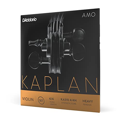 D'Addario Kaplan Amo Violinsaiten - Vollständiger Satz - KA310 4/4H - Violinsaiten - 4/4 Skala, Hohe Spannung