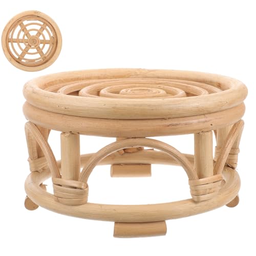 iplusmile Pflanzenständer aus Rattan Geflochtener Blumentopfhalter...