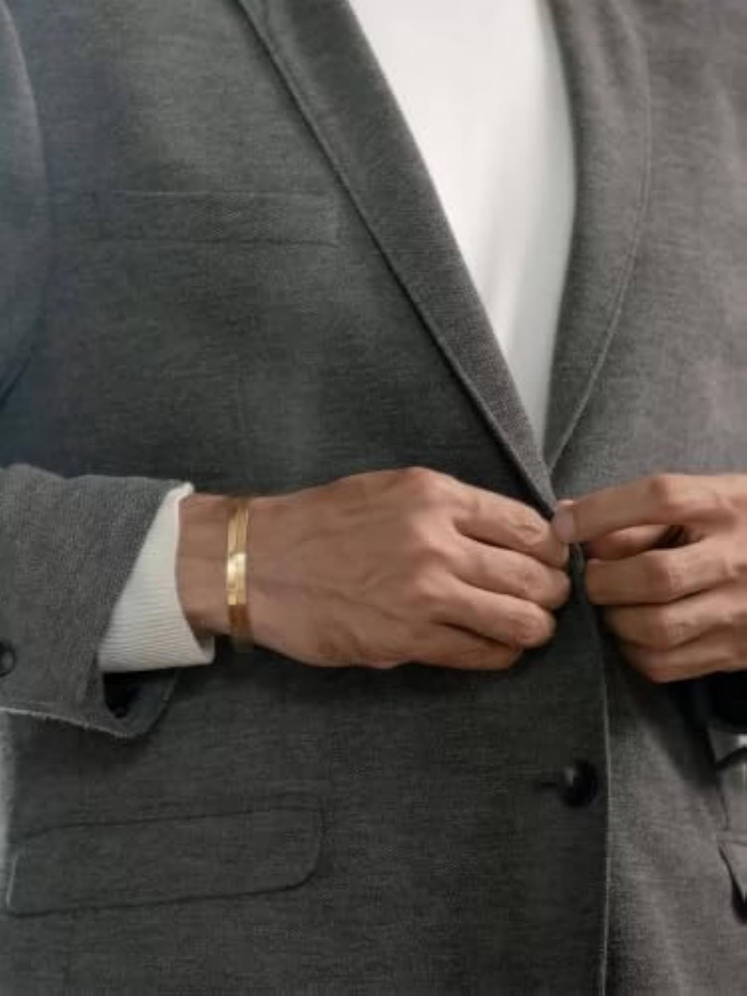 Gold Plated Textured Kada Bracelet for Men, Daily Wear
