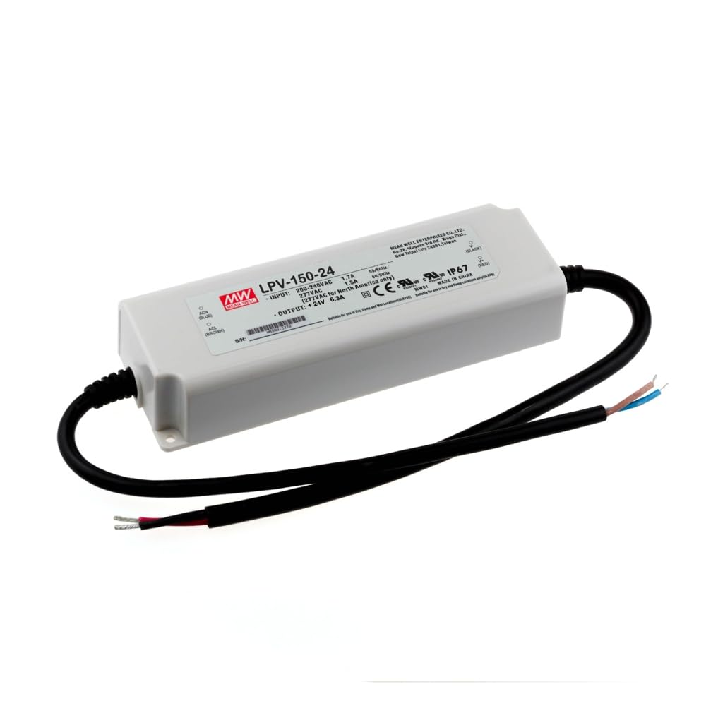 Alimentatore LED 24V 150W 6,25A IP67 Impermeabile - Trasformatore per Strisce LED e Installazioni Esterne