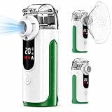 NebuEase Portable Smart Digital Display Facial Steamer and Humidifier Device, Rechargeable Handheld Face Steamer with Dual Output Levels, Compact Travel Design, Multi-Use Attachments Included