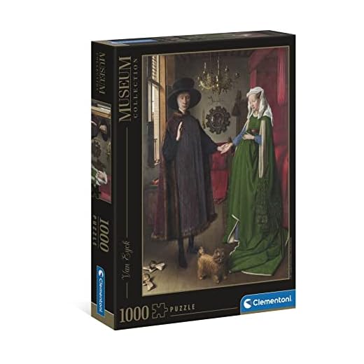 Clementoni - 39663 - Museum Collection - Van Eyck, "The Arnolfini Portrait" - 1000 pezzi - Made in Italy, puzzle adulti 1000 pezzi, arte, puzzle quadri famosi, dipinti famosi, divertimento per adulti