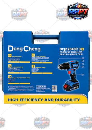 Image of DongCheng Cordless Drill 20 V | 1900 RPM | 2-Speed Mode | 45 N.m Torque | 2 x Lithium-Ion Battery | 1 x Charger | 1 x Drilling Bit | 1 x ScrewDriver Bit | 1 x Pair Of Hand Gloves | DCJZ2040i13 |