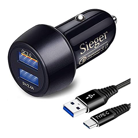 30W Dual USB Car Charger with Cable Cover