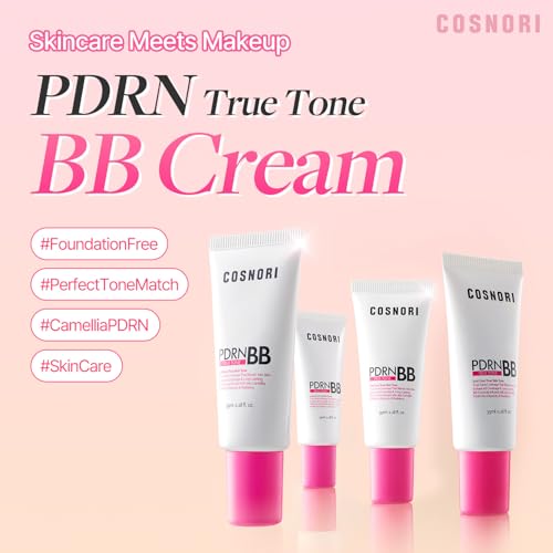 Image of COSNORI PDRN True Tone BB Cream 19 True Fair - Fair Ivory with Neutral Undertones, No Gray Cast, Soothing Formula with Camellia PDRN, Long Lasting Natural Coverage, Korean BB Cream, 1.18 Fl Oz