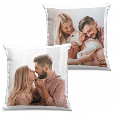 Regalisimos Cojín Personalizado por Las 2 Caras Tamaño 35 40 45 50 Relleno Opcional Cremallera Invisible Regalo Pareja Padre Madre Novio Novia Regalos Originales San Valentin (40 x 40) | Ya disponible en tu tienda friki favorita! En mundofriki.es!