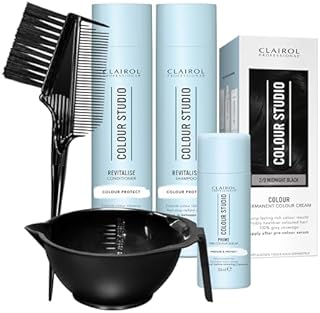 Clairol Colour Studio Permanent Colour Cream | Hair Dye | Long-lasting Rich Tones | 100% Grey Coverage | Dermatologically Tested Vegan Formula | Hair Colouring Kit | Chocolate Brown 3/0 | 50ML